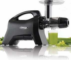 Omega Cold Press Juicer Machine, Vegetable and Fruit Juice Extractor and Nutrition System Makes Nut Milks Baby Food and Sorbets, Triple-Stage 80-RPM Slow Masticating Juicer, 200-Watts, Black
