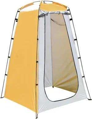 Outdoor Camping Tent Portable Shower Bath Tents Outdoor Portable Changing Fitting Room Rainproof Shelter Beach Mountain Toilet Change Clothes Tent (Color : Yellow, Size : 1)