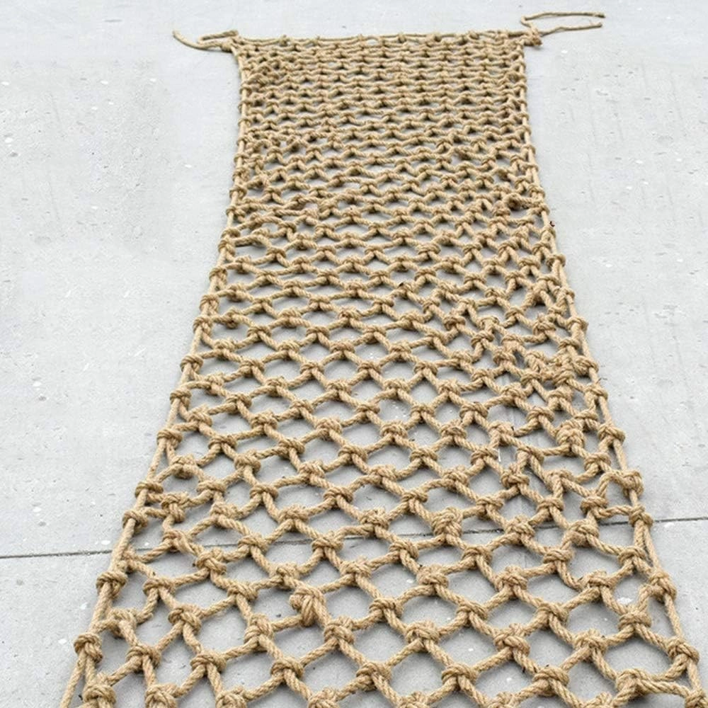 Outdoor Mesh Rope Climbing Netting Heavy Duty Parrot , 11M Children's pet Bird Cage Ladder Gym Hanging Swing sturdy weave Bangladesh Cotton Jute (6mm 10cm Hole) Safety Net for Kids ( Size : 1×9m )