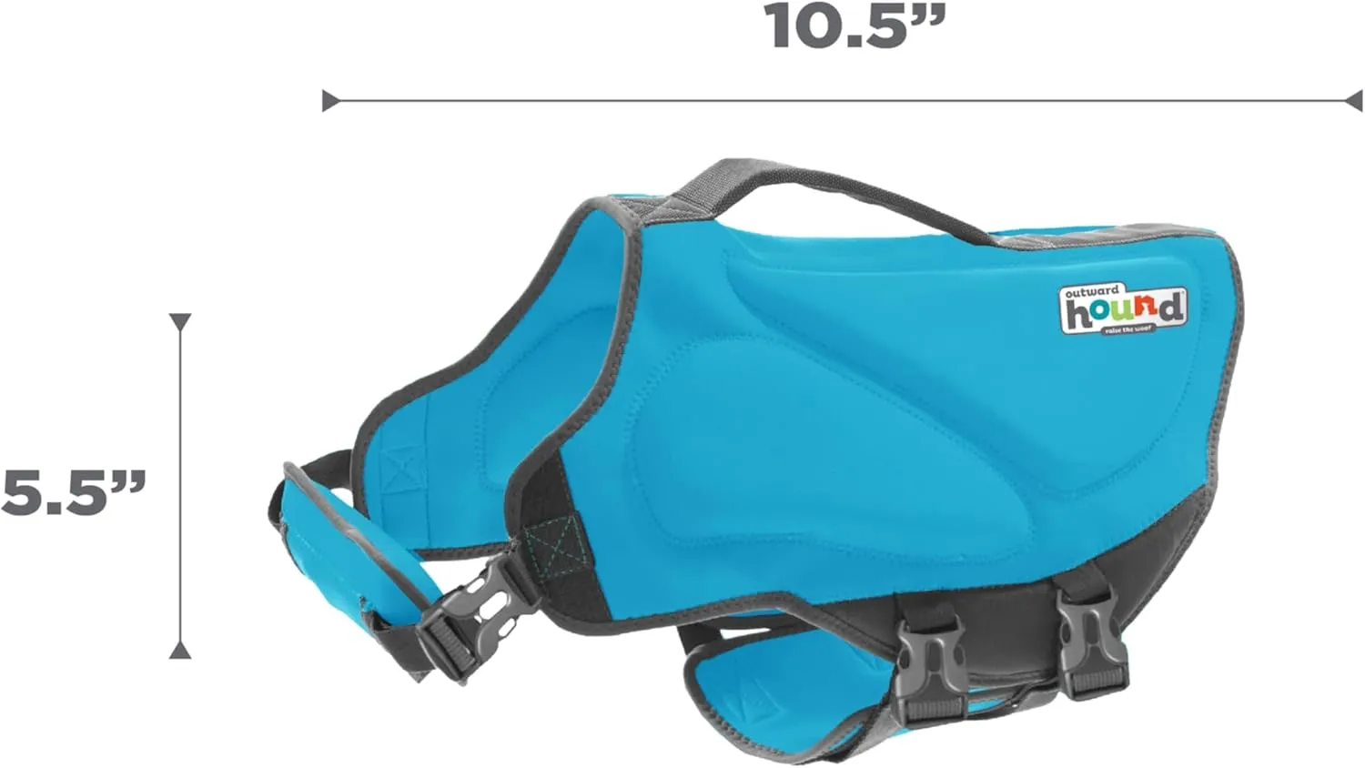 Outward Hound Dawson Swim Dog Life Jacket, High-Performance Neoprene Dog Life Vest for Swimming, Boating, and Water Safety, Small, Blue