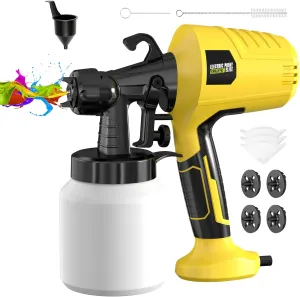 Paint Sprayer gun1000W High Power Electric Spray Paint Gun Easy to Clean for Furniture House Painting Interior Home DIY Cabinets Fence Walls Door Garden Chairs painting4 Nozzles and 3 Patterns