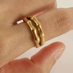 Painted Oil Round Irregular Simple Three-piece Ring
