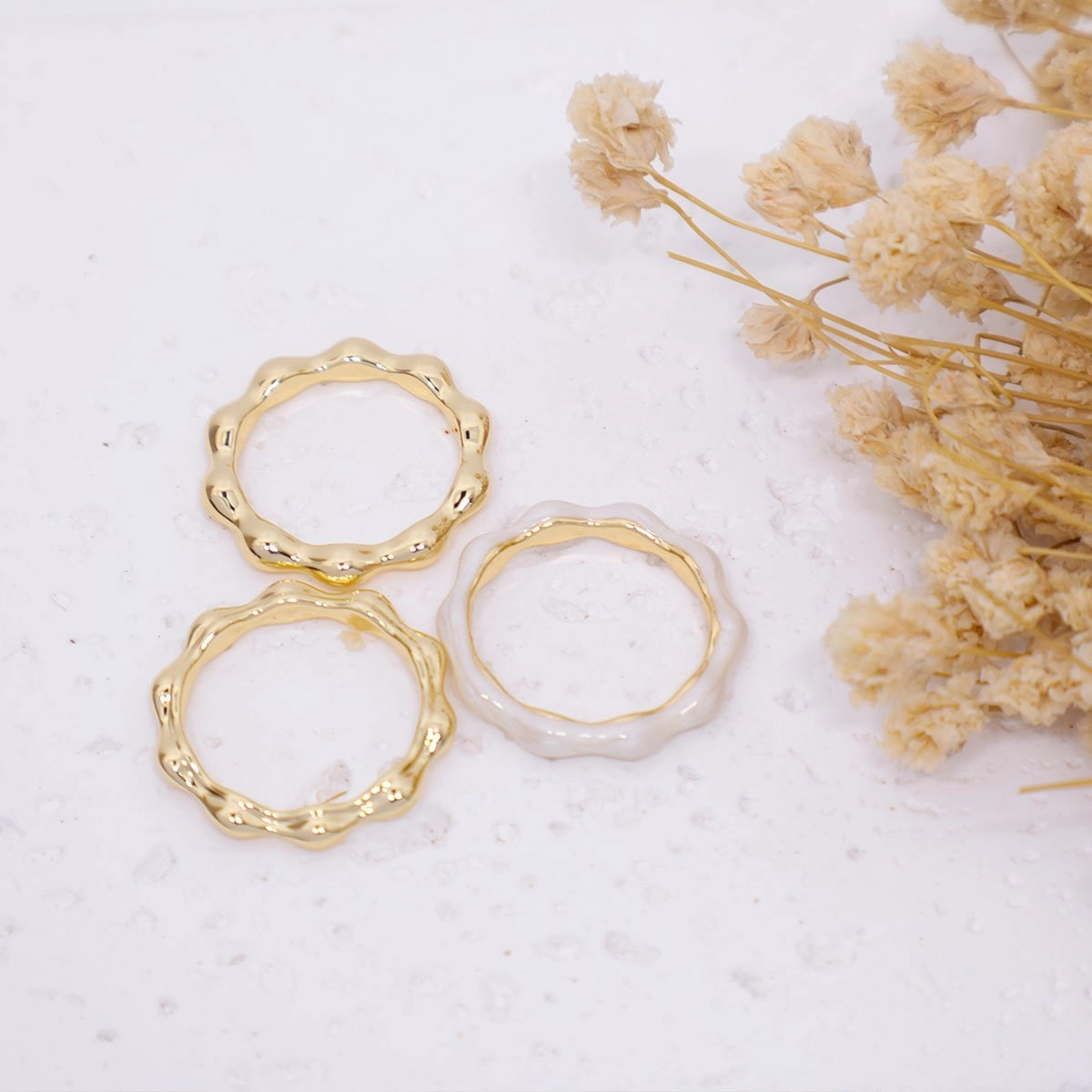 Painted Oil Round Irregular Simple Three-piece Ring