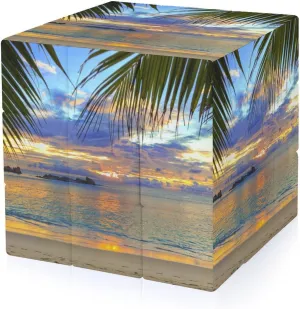 Palm Leaf Sea Beach Adults 3x3x3 Color-Matching Smooth Fully Printed Cube Gift
