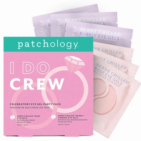 Patchology Hydrating Under Eye Gel Patches – I Do Crew Bridesmaid Gift Set with Rosé & Bubbly Serve Chilled Eye Masks (6 Count) – Cooling, Depuffing Skincare for Bridal Prep, Gifting & Self-Care