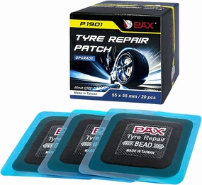 PAX 20 Pcs 55x55mm Upgraded Square 2-in-1 Tire Repair Patches, Suitable for Radial and Bias Tires on Motorcycle, Car, Truck, Agricultural Vehicles, BMX, ATVs, Inflatable Rubber