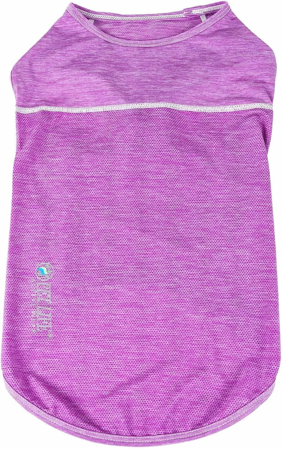 Pet Life ® Active 'Aero-Pawlse' Heathered Fitness and Yoga Dog T-Shirt Tank Top - Performance Pet T-Shirt with 4-Way-Stretch and Quick-Dry Technology - Summer Dog Clothes with Added Reflective Safety