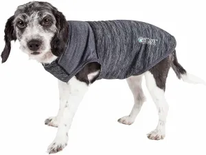 Pet Life ® Active 'Aero-Pawlse' Heathered Fitness and Yoga Dog T-Shirt Tank Top - Performance Pet T-Shirt with 4-Way-Stretch and Quick-Dry Technology - Summer Dog Clothes with Added Reflective Safety