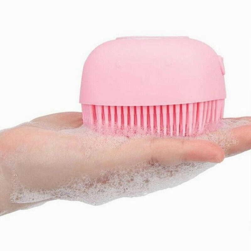 Pet Massage Bath Brush For Dog Cat Shampoo Dispenser Silicone Scrubber Wash Tool