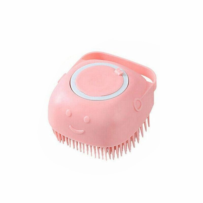 Pet Massage Bath Brush For Dog Cat Shampoo Dispenser Silicone Scrubber Wash Tool