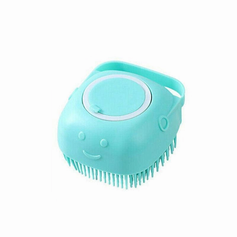 Pet Massage Bath Brush For Dog Cat Shampoo Dispenser Silicone Scrubber Wash Tool
