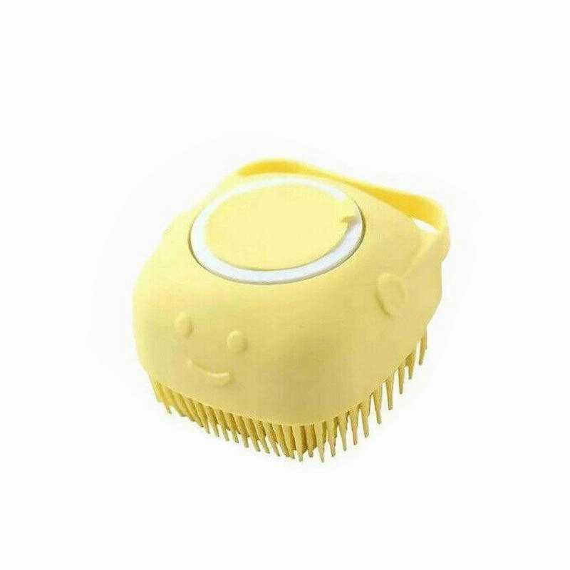 Pet Massage Bath Brush For Dog Cat Shampoo Dispenser Silicone Scrubber Wash Tool