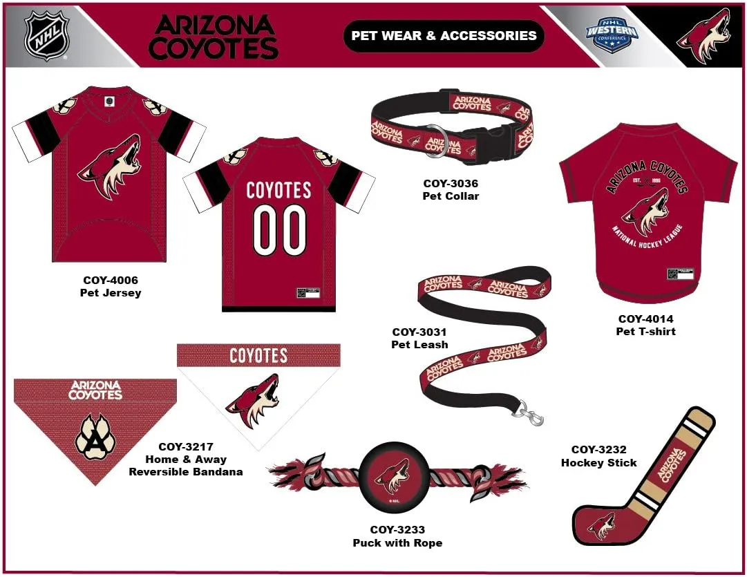 Pets First NHL Arizona Coyotes Jersey for Dogs & Cats, Medium. - Let Your Pet Be A Real NHL Fan!