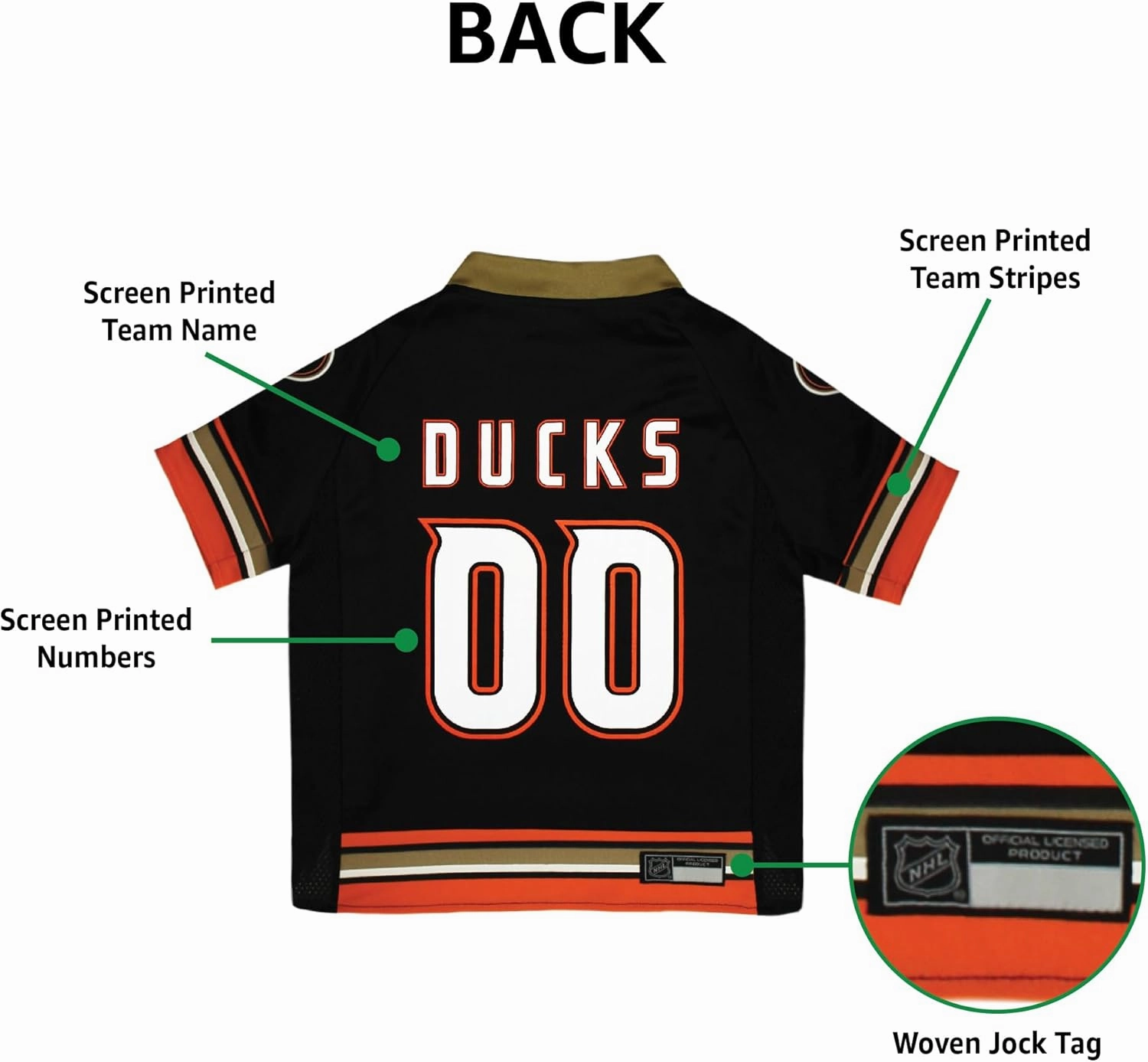 Pets First NHL Anaheim Ducks Jersey for Dogs & Cats, Small. - Let Your Pet Be A Real NHL Fan!