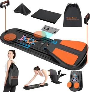 Pilates Board - Pilates Reformer Set, Portable and Foldable Pilates Board for Home Workout, Multifunctional Pilates Board for Women, Pilates Reformer Machine for Home Exercise