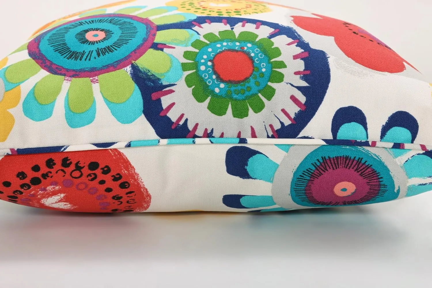 Pillow Perfect Bright Floral Indoor/Outdoor Accent Throw Pillow Plush Fill, Weather, and Fade Resistant, Lumbar - 11.5" x 18.5", Blue/Ivory Crosby 2 Count