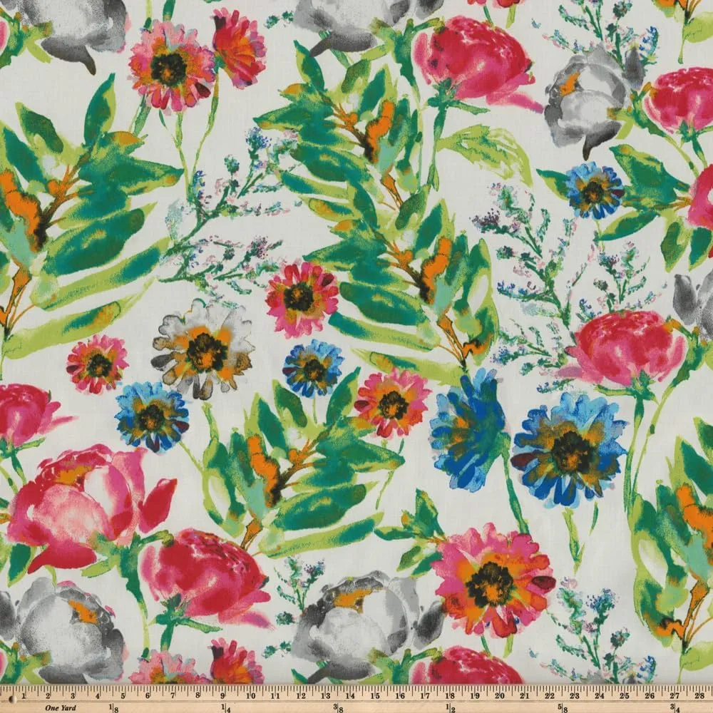 Pillow Perfect Bright Floral Indoor/Outdoor Accent Throw Pillow, Plush Fill, Weather, and Fade Resistant, Lumbar - 11.5" x 18.5" , Pink/Blue Flower Mania, 2 Count