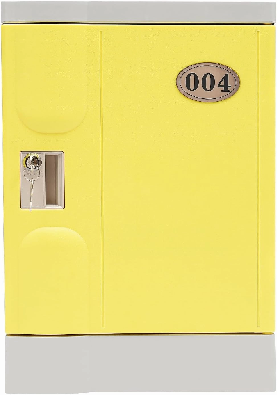 Plastic Locker, Lockable Storage Cabinet 19" with Keys | Great for Kids, Home, School, Office or Outdoor | Toy Box, Footlocker, Bedside Dresser/Nightstand, Sports or Gym (Yellow)