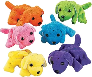 Plush Neon Dogs (1 dozen) - Bulk, Assorted Colors
