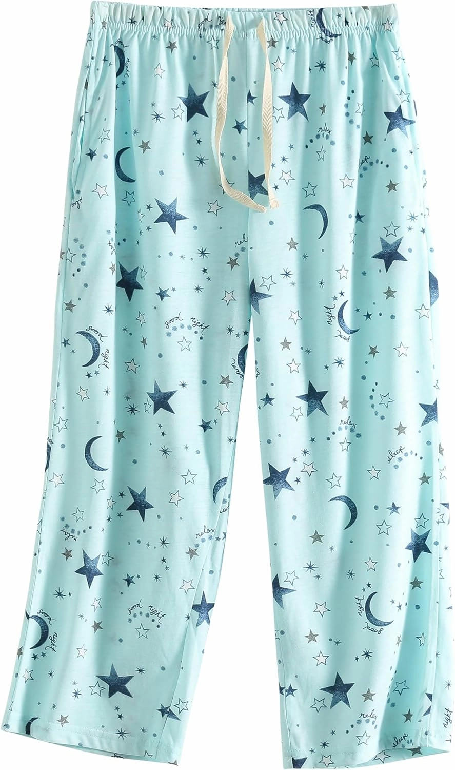 PNAEONG Women's Capri Pajama Pants Lounge Causal Bottoms Fun Print Sleep Pants