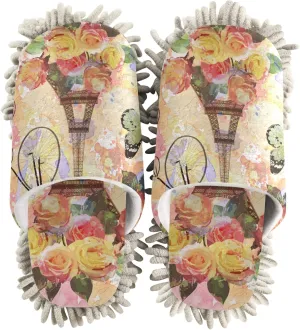 Poeticcity Mop Slippers Shoes, Unisex Cleaning House Slippers Spa Dusting Slippers M-L