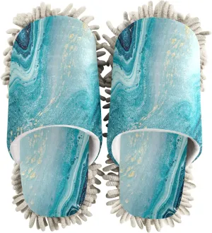 Poeticcity Mop Slippers Shoes, Unisex Cleaning House Slippers Spa Dusting Slippers M-L