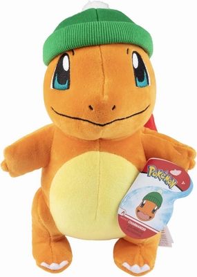Pokémon 8" Charmander Plush with Winter Hat Accessory - Officially Licensed - Generation 1 Starter - Stuffed Animal Toy Figure - Gift Kids, Boys, Girls - 2 