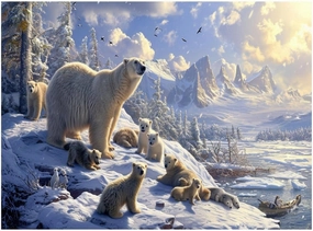 Polar Bear 500 Piece Jigsaw Puzzle,Arctic Scenery Wooden Puzzle for Adults, Wooden Puzzle,Educational Toy,500 PCS