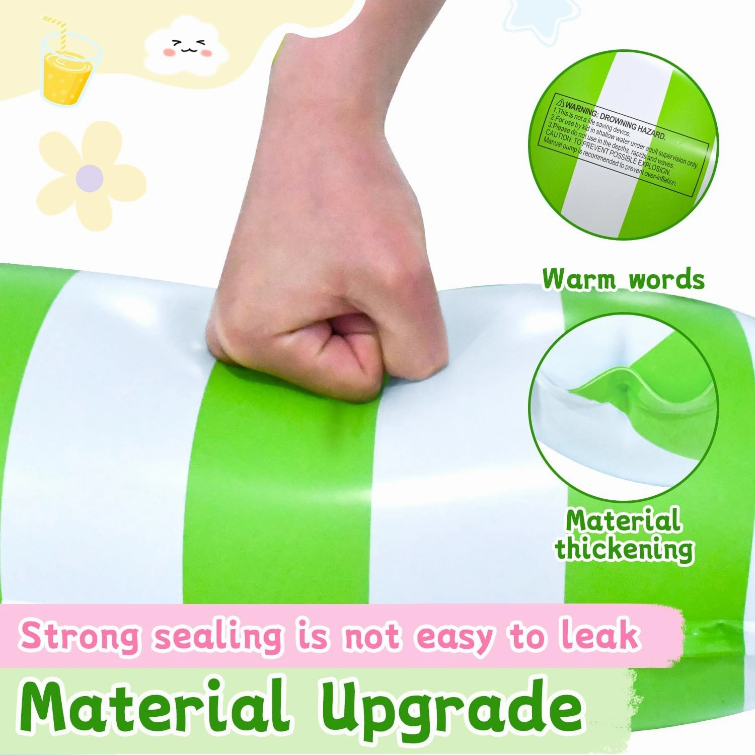 Pool Floats Kids, Meegoo Pool Lounge Chairs 3 Tubes Floaties Water Hammock Inflatable Pool Toys for Kids Ages 8-12 for Summer Party Beach Vacation Essentials