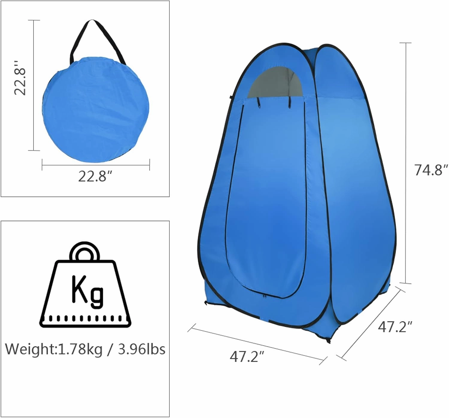 Pop Up Privacy Shower Tent,Portable Changing Tent for Camping,Beach & Hiking,Lightweight with Carry Bag, Quick Setup,Outdoor Rain Shelter,Camp Toilet