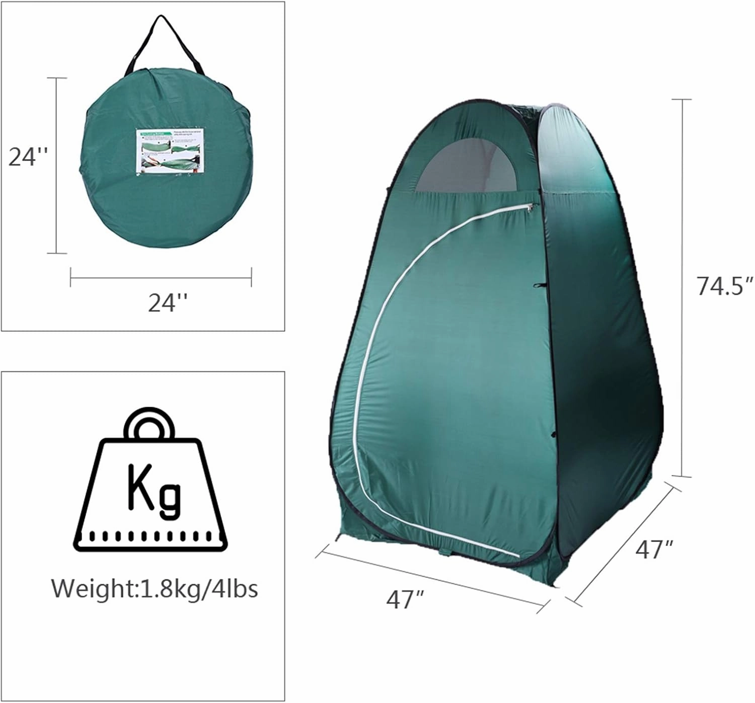 Pop Up Privacy Shower Tent,Portable Changing Tent for Camping,Beach & Hiking,Lightweight with Carry Bag, Quick Setup,Outdoor Rain Shelter,Camp Toilet