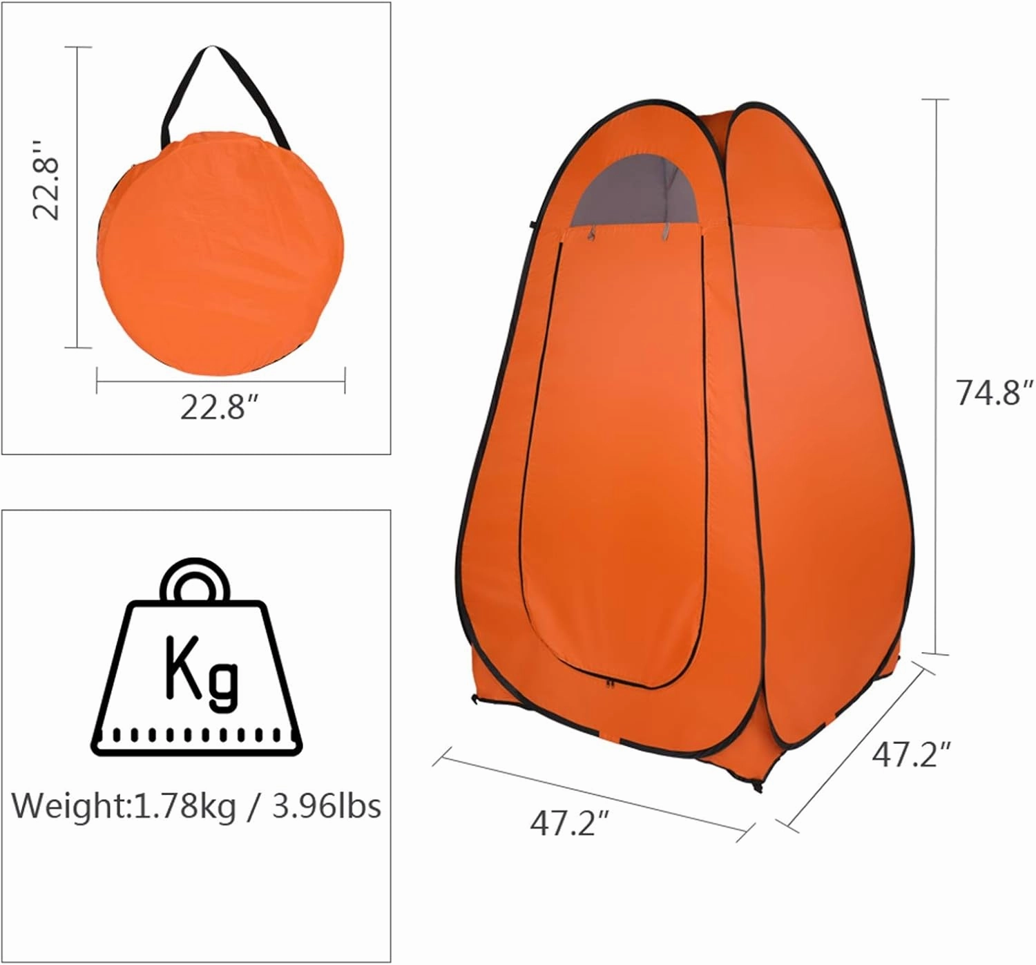 Pop Up Privacy Shower Tent,Portable Changing Tent for Camping,Beach & Hiking,Lightweight with Carry Bag, Quick Setup,Outdoor Rain Shelter,Camp Toilet