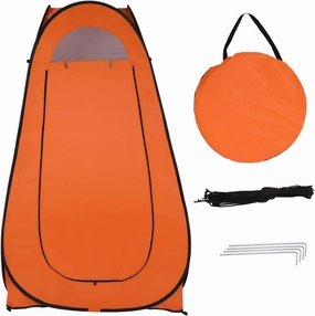 Pop Up Privacy Tent,Portable Outdoor Camping Bathroom Toilet Tent Privacy Shelters Room for Hiking and Beach Sun Shelter Picnic- Waterproof,Orange