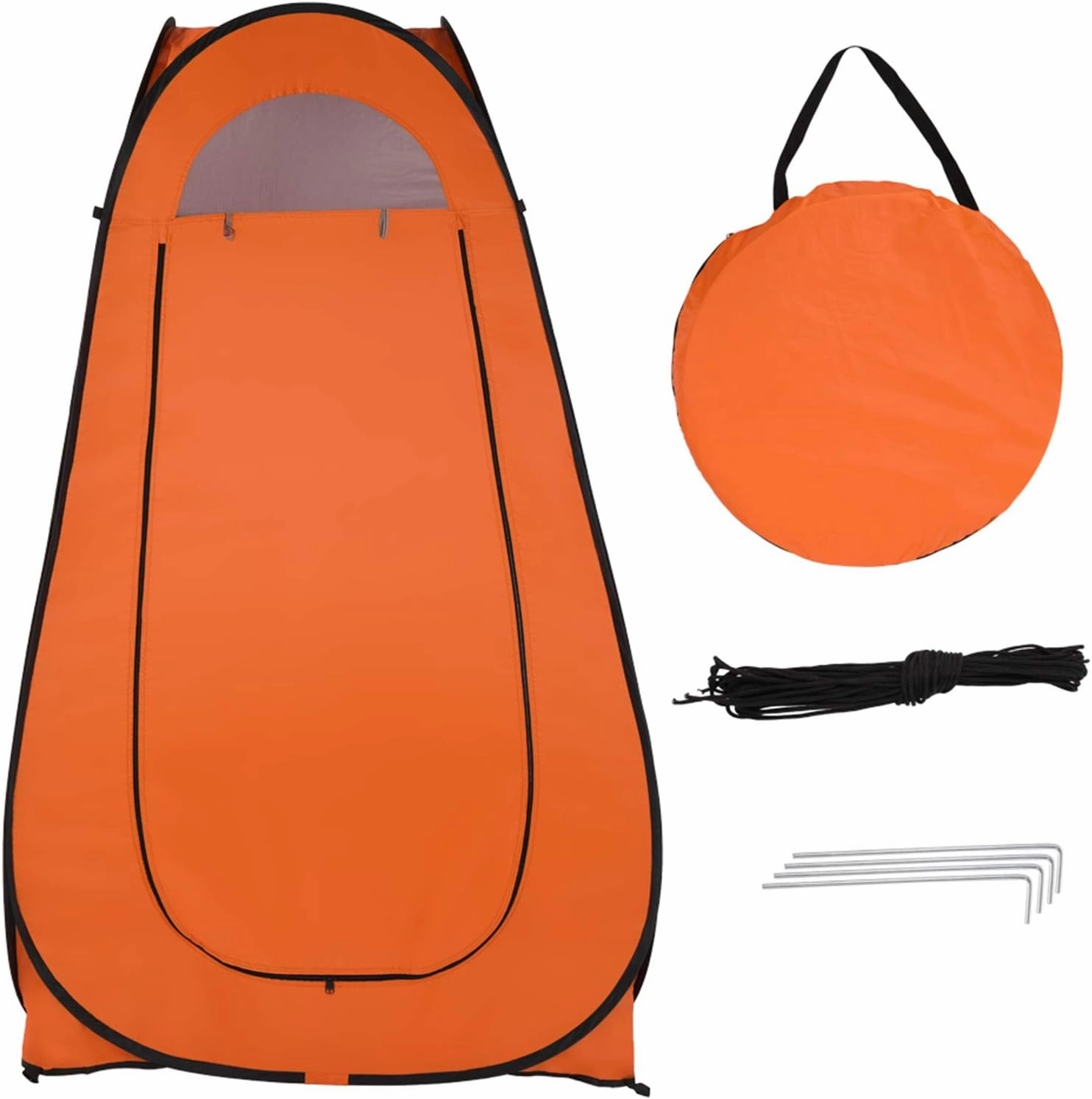 Pop Up Privacy Tent,Portable Outdoor Camping Bathroom Toilet Tent Privacy Shelters Room for Hiking and Beach Sun Shelter Picnic- Waterproof,Orange