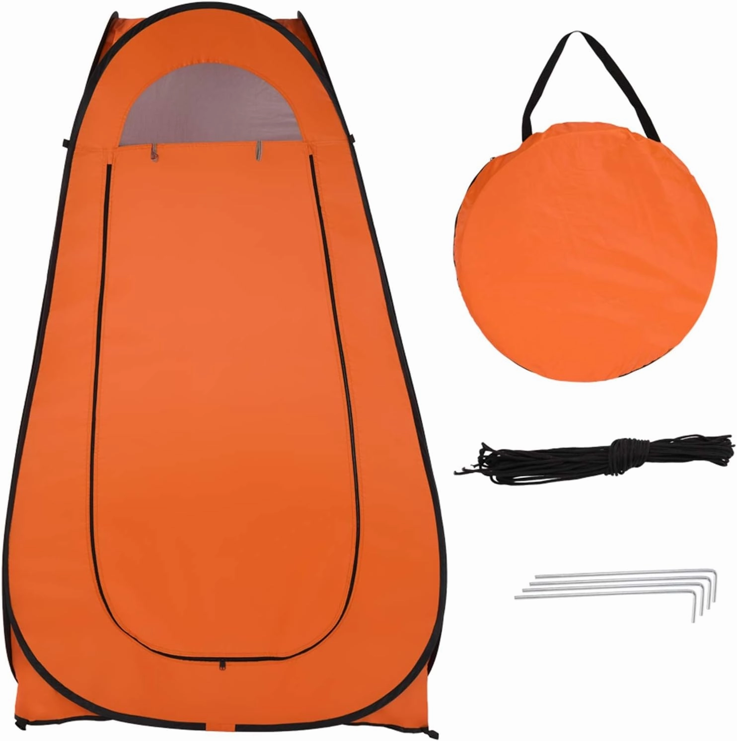 Portable Pop Up Privacy Changing Tent, Outdoor Camping Shower, Camp Toilet, Shelter for Beach and Camping - Lightweight Outdoor Shower Tent Changing Room Privacy Portable Camping Shelters - Orange