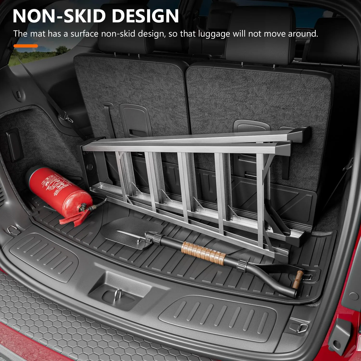 powoq Trunk Mat Compatible with 2016-2025 Dodge Durango 6&7 Seats TPE Trunk Liner Cargo Liner Replacement for 2016-2025 Dodge Durango Accessories (Trunk Mat 6&7 Seats)