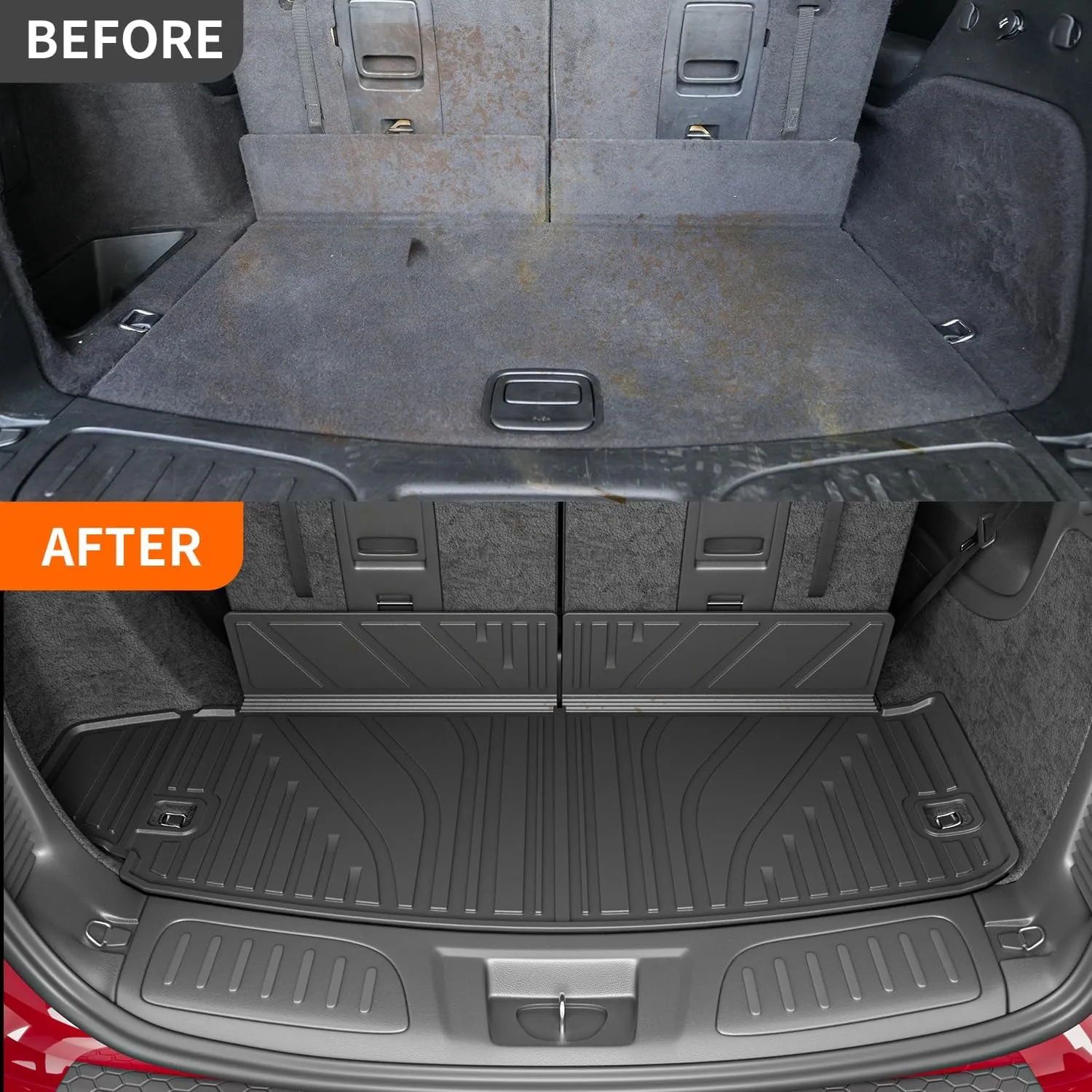 powoq Trunk Mat Compatible with 2016-2025 Dodge Durango 6&7 Seats TPE Trunk Liner Cargo Liner Replacement for 2016-2025 Dodge Durango Accessories (Trunk Mat 6&7 Seats)