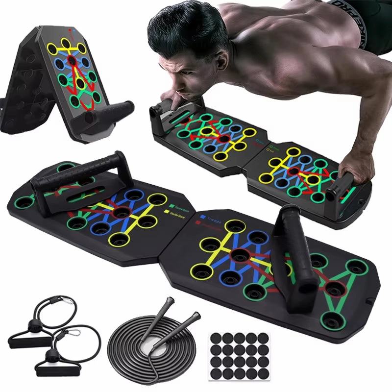 Push-Up Board Set Portable Multifunctional Push-Up Bar Foldable Fitness Equipment for Chest Abdomen Arms/Back Training