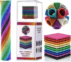Putty Std. 1000 ed Magnetic Building Toys for Adult Stress Relief Slime Magnetic-Balls Portable Magnet-Beads ([1010PC*threeMM] A)
