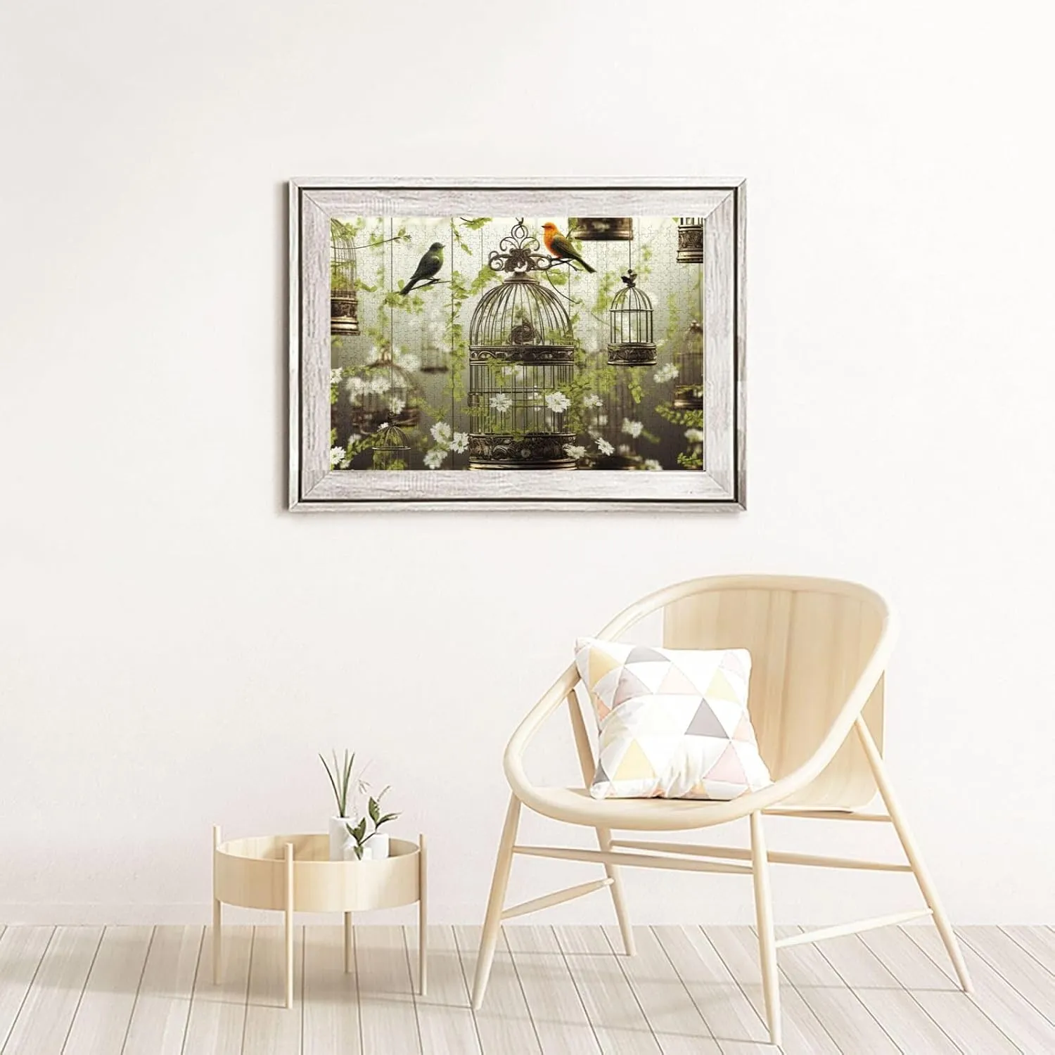 Puzzles 1000 Pieces Personalized Jigsaw Puzzles Birdcages and Birds Photo Puzzle Challenging Picture Puzzle for Adults Personaliz Jigsaw with Storage Bag (29.5" x 19.7")
