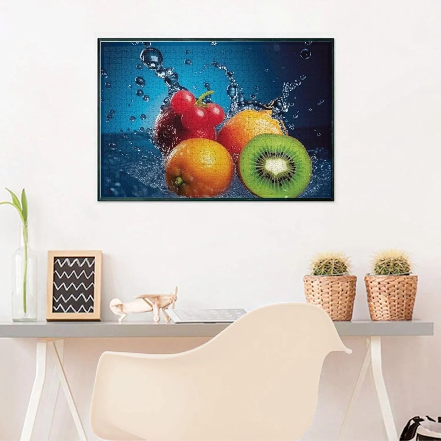 Puzzles 1000 Pieces Personalized Jigsaw Puzzles Water Drops Fruits Photo Puzzle Challenging Picture Puzzle for Adults Personaliz Jigsaw with Storage Bag (29.5" x 19.7")