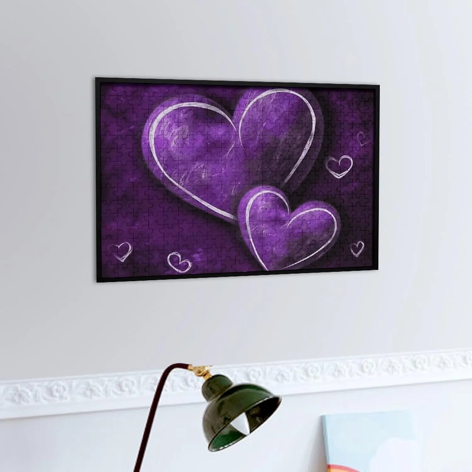 Puzzles 300 Pice Personalized Jigsaw Puzzles Purple Hearts Photos Puzzle for Family Picture Puzzle for Adults Wedding Birthday