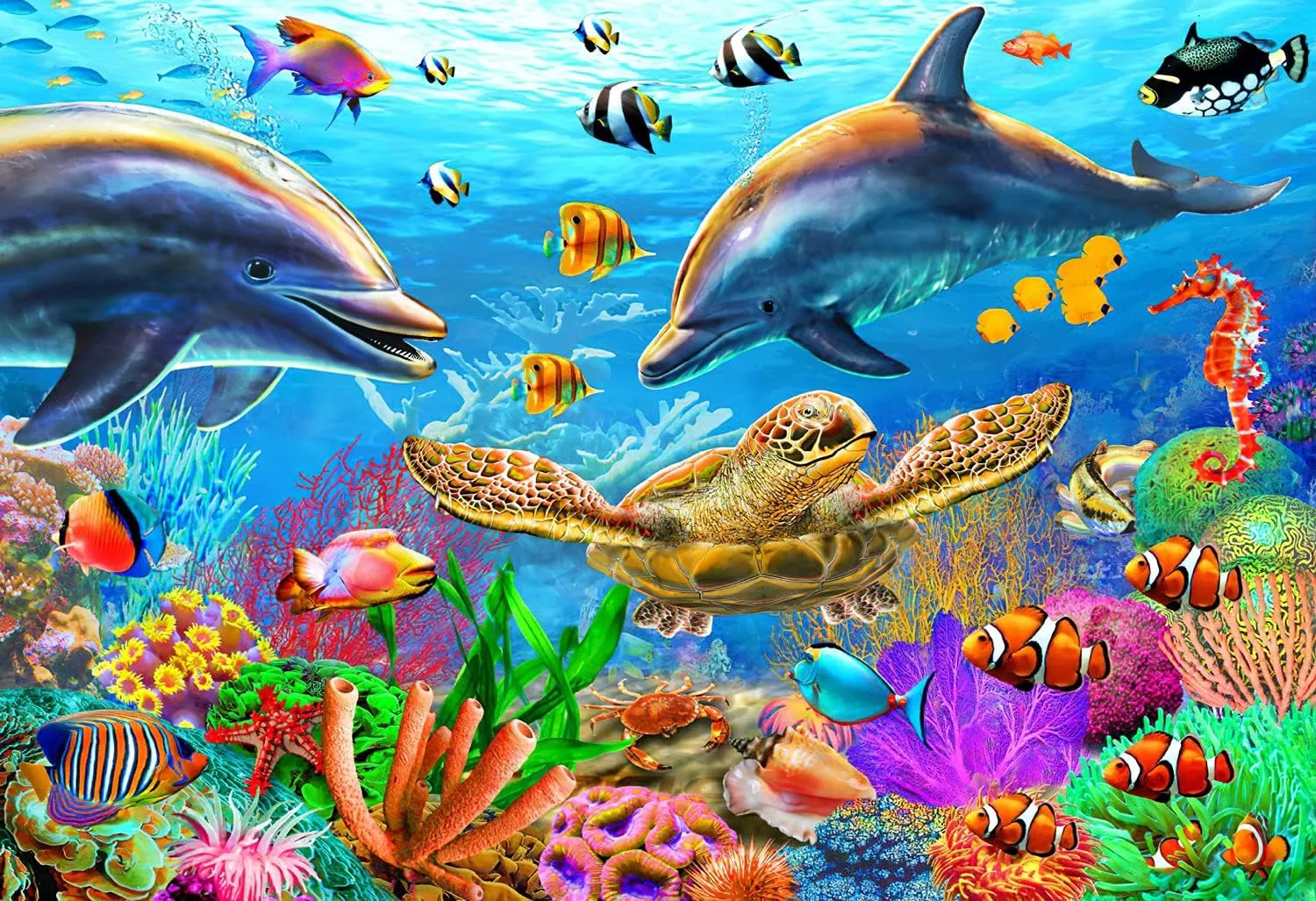 Puzzles for Adults 1000 Pieces The Happy Life of Marine Animals Jigsaw Puzzles