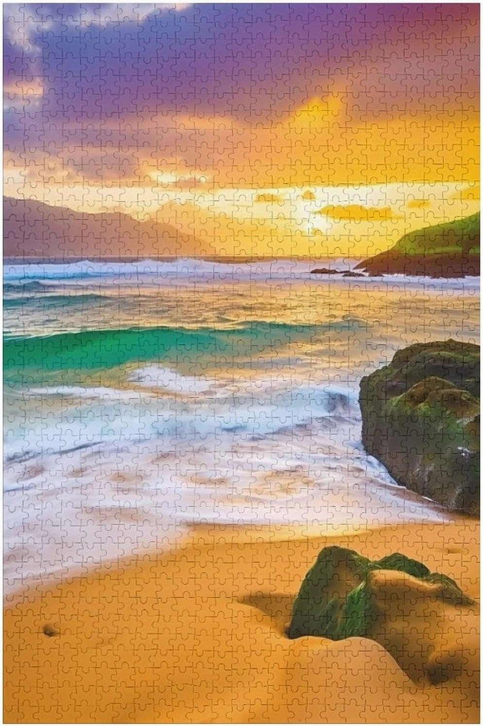 Puzzles for Adults 1000 Pieces - Beautiful Sunset on The Beach Beach Landscapes Best Challenging Puzzles for Cognitive Workout - Safe Eco-Friendly - Most Popular Leisure Activities