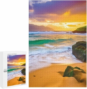 Puzzles for Adults 1000 Pieces - Beautiful Sunset on The Beach Beach Landscapes Best Challenging Puzzles for Cognitive Workout - Safe Eco-Friendly - Most Popular Leisure Activities