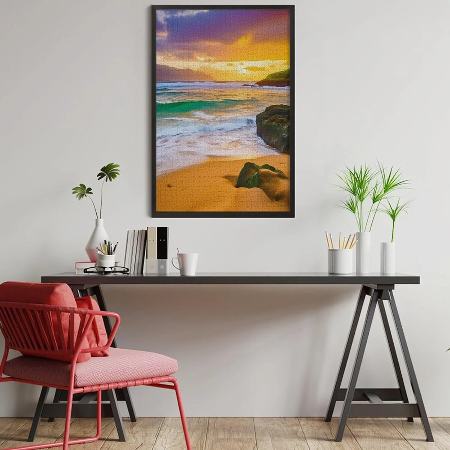 Puzzles for Adults 1000 Pieces - Beautiful Sunset on The Beach Beach Landscapes Best Challenging Puzzles for Cognitive Workout - Safe Eco-Friendly - Most Popular Leisure Activities