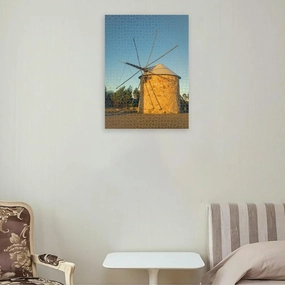 Puzzles for Adults 1000 Pieces Jigsaw Puzzles with Letters on Back Windmill at Sunset Mountain Landscape Old Windmill top The Mountain Difficult Hard Cool Puzzle 1000 Piece Puzzle Clearance