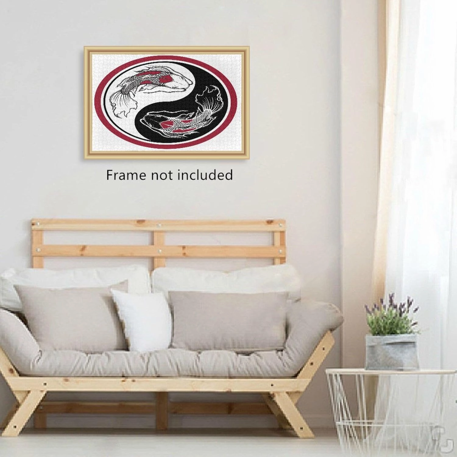 QUGRL Yin Yang Symbol Japanese Jigsaw Puzzle 1000 Pieces for Adults Teens Balance Fish Circle DIY Wall Art Intellectual Decompressing Educational Fun Game