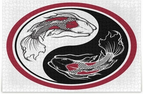 QUGRL Yin Yang Symbol Japanese Jigsaw Puzzle 1000 Pieces for Adults Teens Balance Fish Circle DIY Wall Art Intellectual Decompressing Educational Fun Game