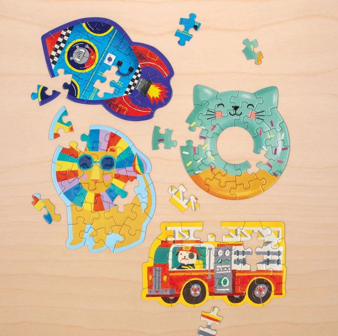RAINBOW LION, MINI SHAPED PUZZLE, 24PCS,